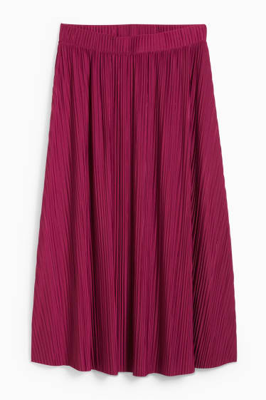 Women - Pleated skirt - bordeaux