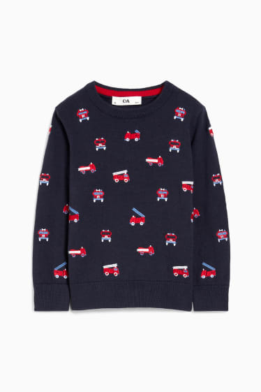 Kinderen: jongens - Trui - met patroon - donkerblauw