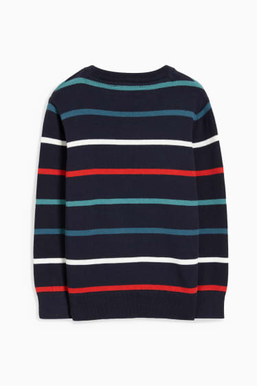 Kinderen: jongens - Trui - gestreept - donkerblauw
