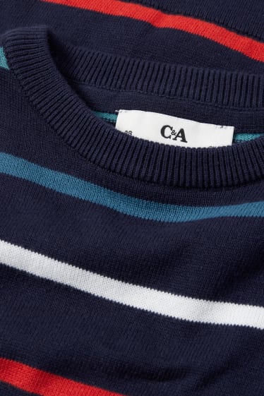 Kinderen: jongens - Trui - gestreept - donkerblauw