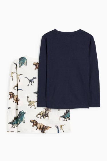 Kinder Buben - Multipack 2er - Jurassic World - Langarmshirt - cremeweiß