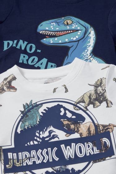 Kinder Buben - Multipack 2er - Jurassic World - Langarmshirt - cremeweiß