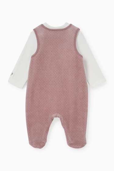 Baby Mädchen - Minnie Maus - Strampler-Set - 2 teilig - dunkelrosa