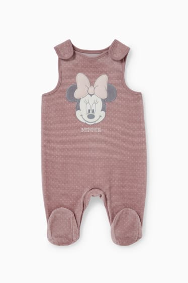 Baby Mädchen - Minnie Maus - Strampler-Set - 2 teilig - dunkelrosa