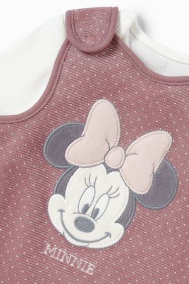 Baby Mädchen - Minnie Maus - Strampler-Set - 2 teilig - dunkelrosa