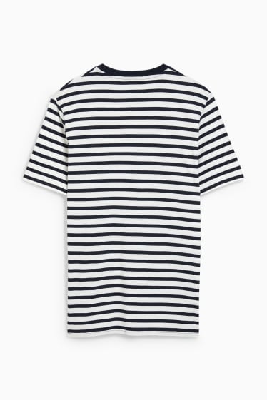 Uomo - T-shirt - a righe - blu scuro / bianco crema
