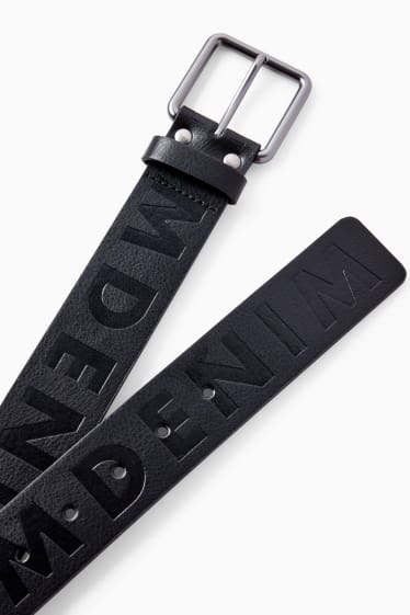 Men - Belt - faux leather - black