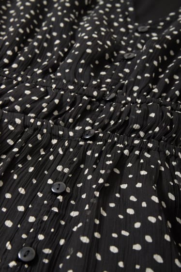 Adolescenți și tineri - CLOCKHOUSE - bluză din șifon - cu buline - negru