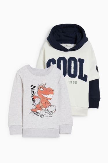 Enfants garçons - Lot de 2 - sweat à capuche et sweat - blanc crème