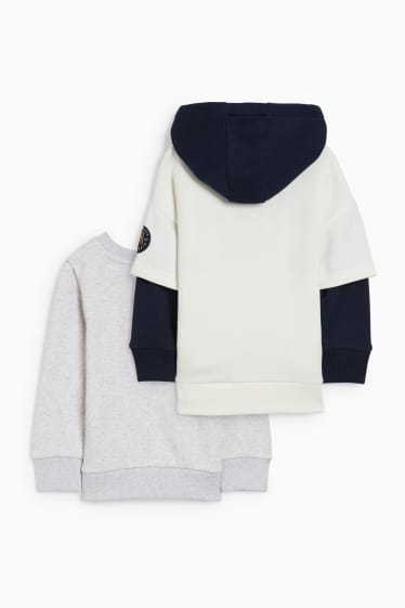 Enfants garçons - Lot de 2 - sweat à capuche et sweat - blanc crème
