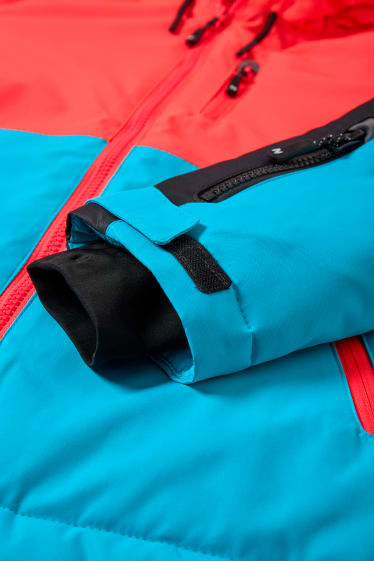 Enfants filles - Veste de ski à capuche - imperméable - rose fluo