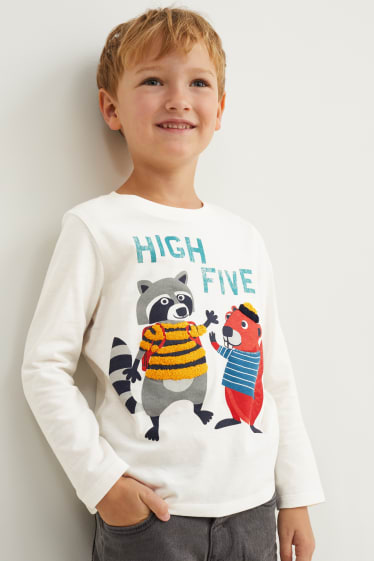 Kinderen: jongens - Set van 5 - longsleeve - wit