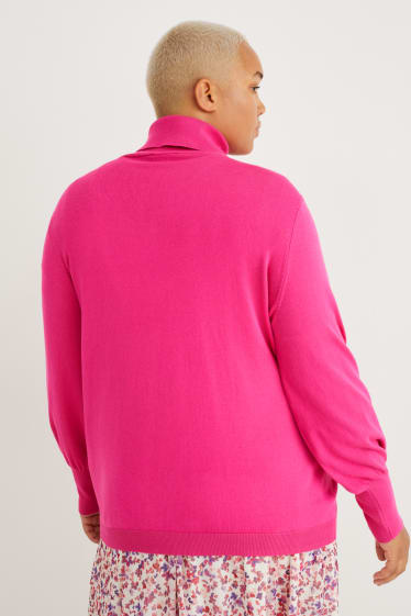 Women - Polo neck jumper - pink