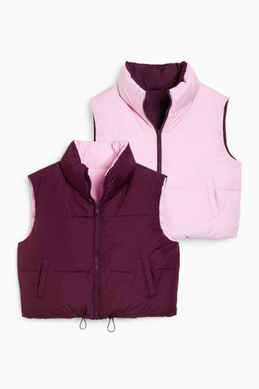 Women - CLOCKHOUSE - reversible quilted gilet - purple