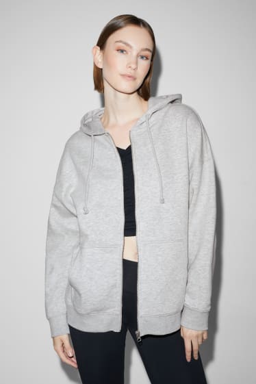 Damen - CLOCKHOUSE - Sweatjacke mit Kapuze - hellgrau-melange