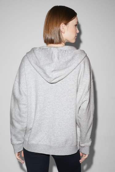 Teens & young adults - CLOCKHOUSE - zip-through sweatshirt with hood - light gray-melange