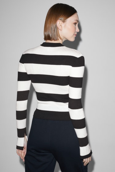 Femmes - CLOCKHOUSE - pull - à rayures - noir / blanc