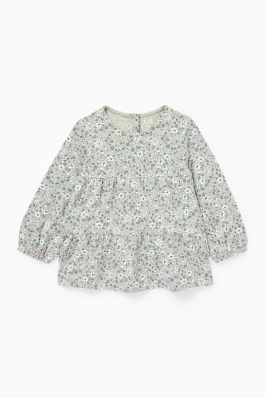Bébés filles - Haut à manches longues pour bébé - à fleurs - gris