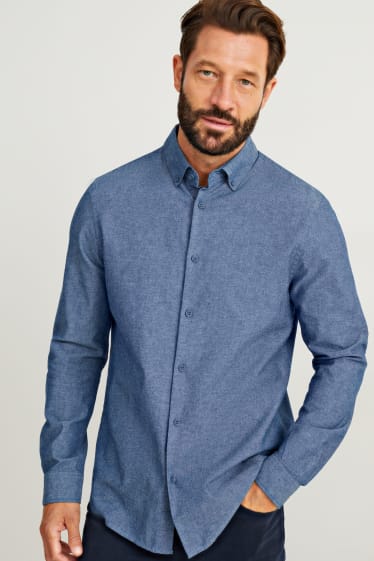 Uomo - Camicia - regular fit - button down - blu