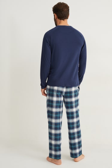 Home - Pijama amb pantalons de franel·la - blau fosc