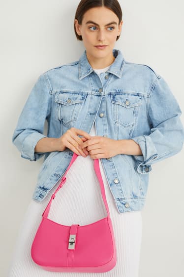 Damen - Schultertasche - Lederimitat - pink