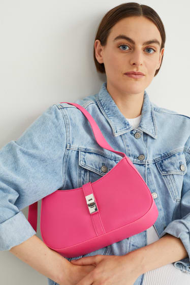 Damen - Schultertasche - Lederimitat - pink