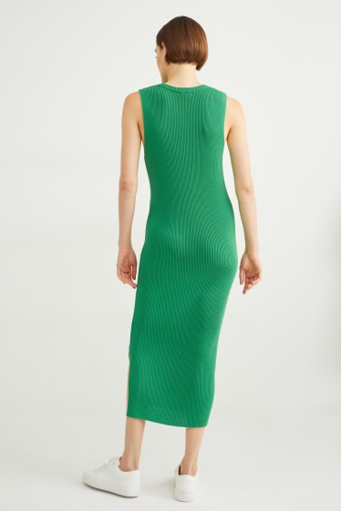 Mujer - Vestido de punto ajustado - verde