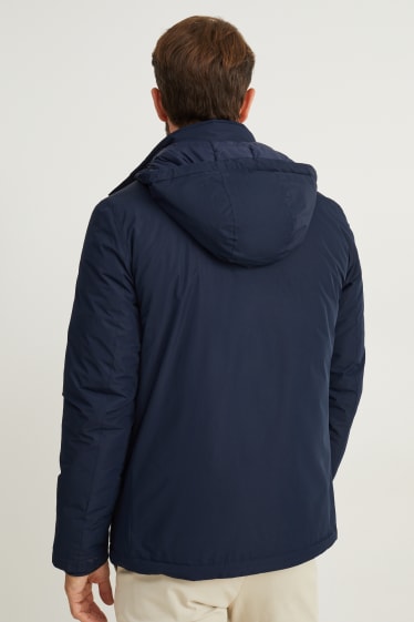 Men - Rain jacket with hood - dark blue