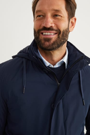 Men - Rain jacket with hood - dark blue