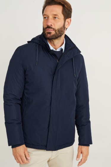 Men - Rain jacket with hood - dark blue