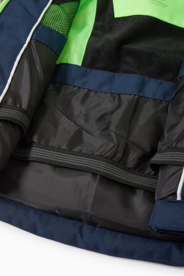 Enfants garçons - Veste de ski à capuche - vert fluo