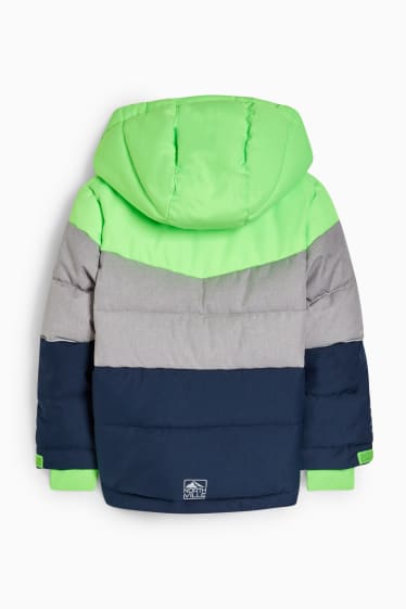 Enfants garçons - Veste de ski à capuche - vert fluo