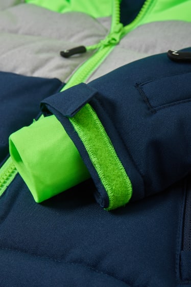 Enfants garçons - Veste de ski à capuche - vert fluo