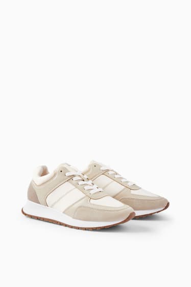 Women - Trainers - faux leather - light beige