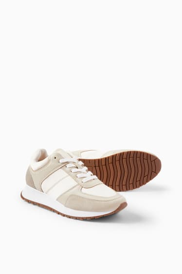 Women - Trainers - faux leather - light beige