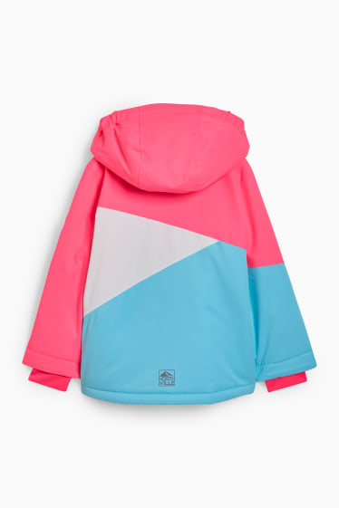 Enfants filles - Veste de ski à capuche - rose fluo