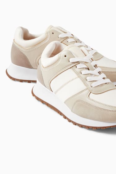 Women - Trainers - faux leather - light beige