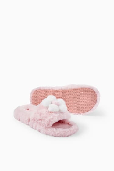Dames - CLOCKHOUSE - pantoffels van imitatiebont - roze