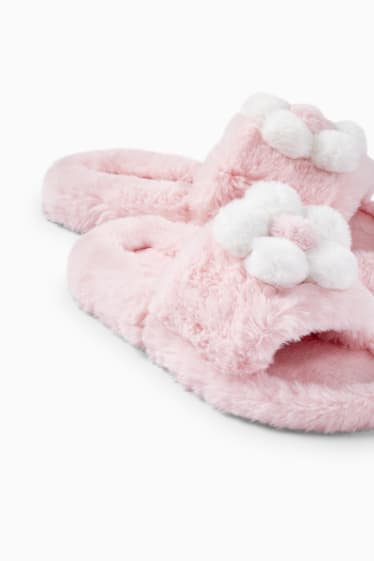 Dames - CLOCKHOUSE - pantoffels van imitatiebont - roze