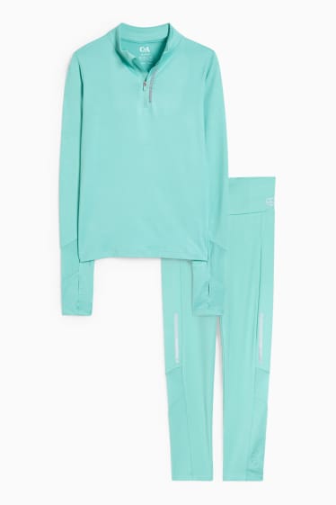 Kinder Mädchen - Set - Funktions-Shirt und -Leggings - 2 teilig - hellgrün