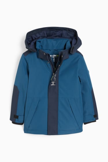 Kinder Buben - Regenjacke mit Kapuze - wasserdicht - dunkelblau