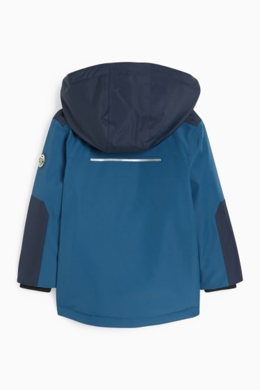 Kinder Buben - Regenjacke mit Kapuze - wasserdicht - dunkelblau