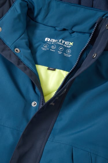 Kinder Buben - Regenjacke mit Kapuze - wasserdicht - dunkelblau