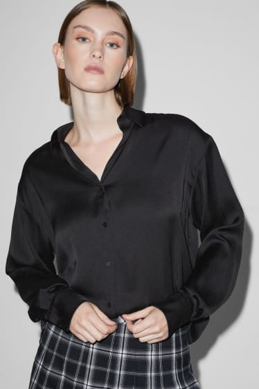 Teens & young adults - CLOCKHOUSE - satin blouse - black