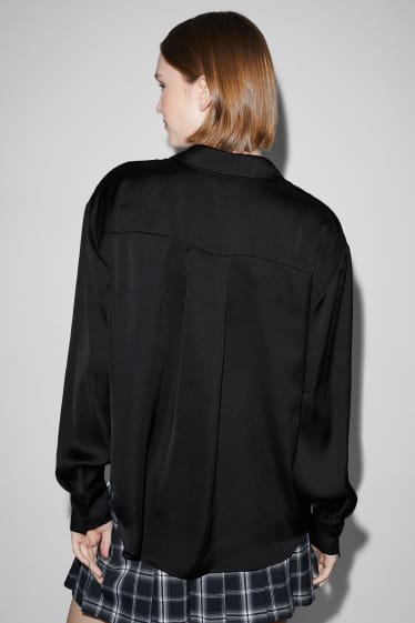 Femmes - CLOCKHOUSE - chemisier en satin - noir