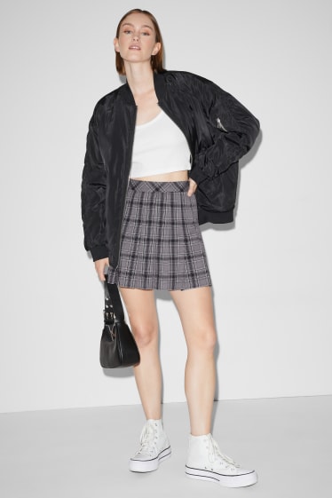 Teens & young adults - CLOCKHOUSE - mini skirt - check - gray