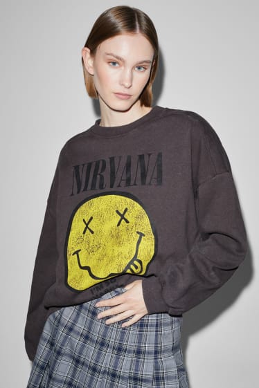 Teens & young adults - CLOCKHOUSE - oversized sweatshirt - Nirvana - dark gray