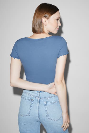 Teens & Twens - CLOCKHOUSE - Crop T-Shirt - blau