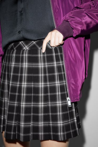 Kobiety - CLOCKHOUSE - spódnica mini - w kratę - czarny