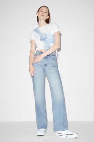 Tieners & jongvolwassenen - CLOCKHOUSE - straight jeans - high waist - jeanslichtblauw